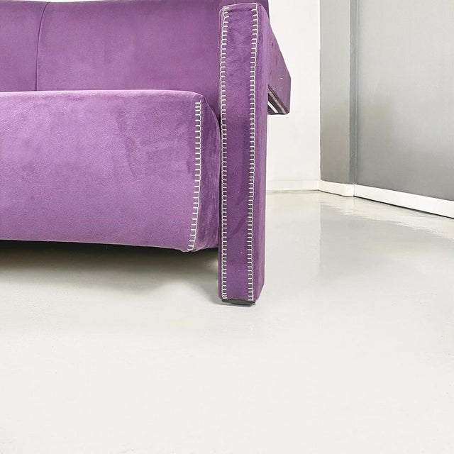 Modern Italian Velvet Model Utrecht Sofa attributed to Gerrit Thomas Rietveld for Cassina, 1990s For Sale - Image 9 of 14