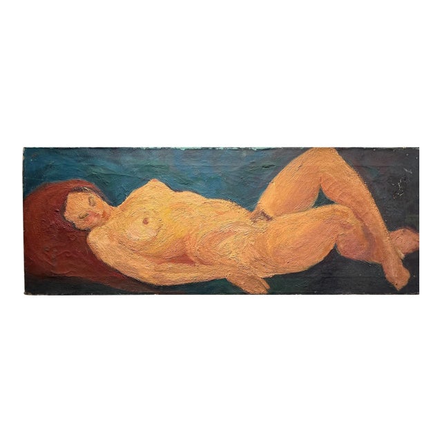 Post Impressionist Painting Reclining Nude by Adolf Hoelzel (1854-1934) For Sale