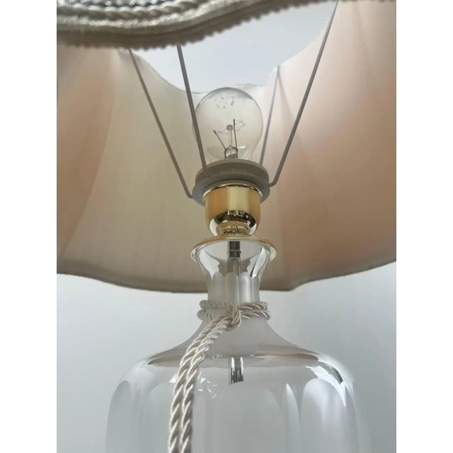 Silver Vintage Neoclassical Style Frosted Glass Urn Table Lamps, Silver Base, a Pair For Sale - Image 8 of 13