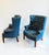 Mid Century Tufted Leather Wingback Chairs, Pair For Sale - Image 4 of 8