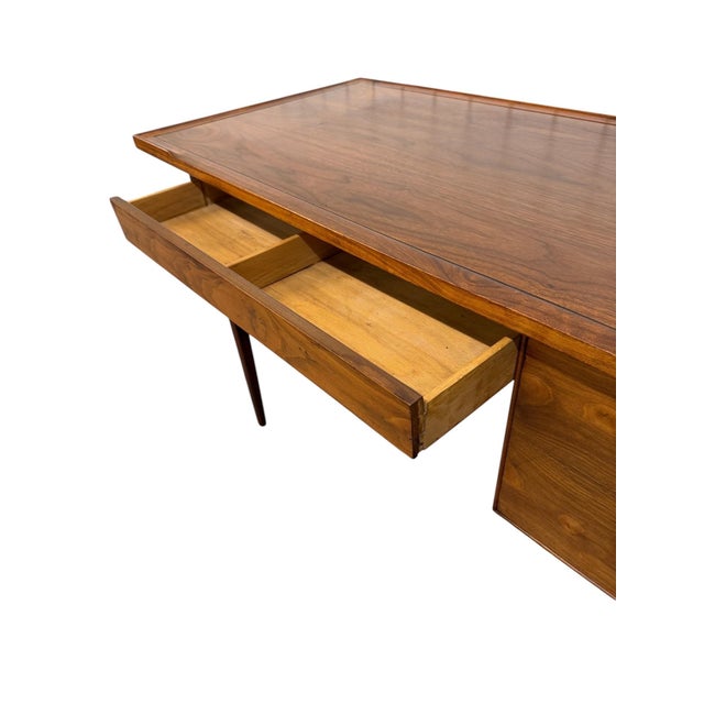 Wood Mid-Century Modern Drexel Declaration Walnut Writing Desk - Refinished! For Sale - Image 7 of 9