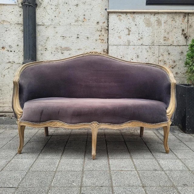 Napoleon III Corbeille Sofa in Grey Oak, France, 1990s For Sale - Image 15 of 18