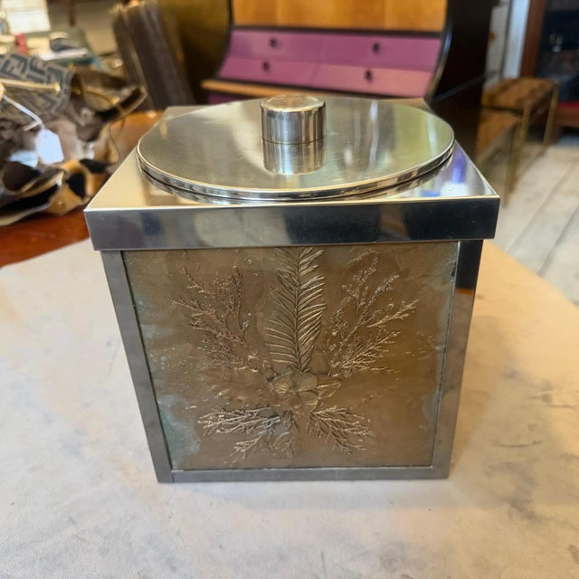 Mid-Century Modern 1970s Mid-Century Modern SIlver Plated Square Ice Bucket by Paolo Traversi For Sale - Image 3 of 12
