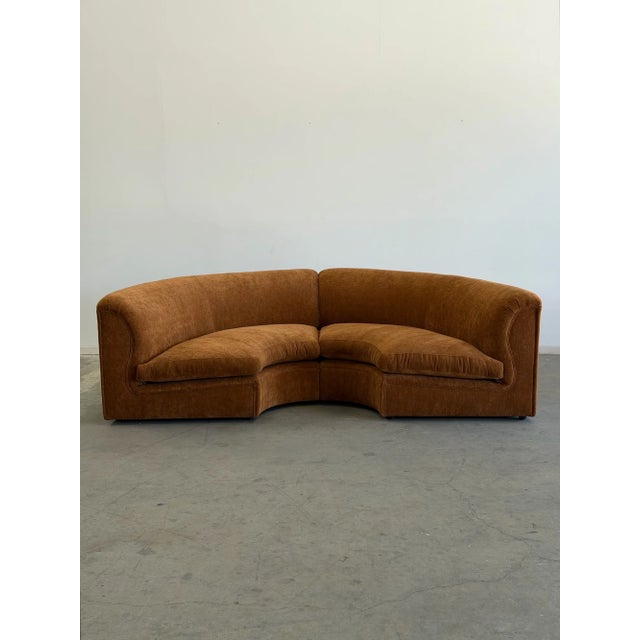 Abruzzo Sectional in Brown Chenille For Sale - Image 4 of 14