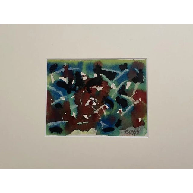 Abstract'' is an original watercolor drawing on ivory-colorated cardboard by Charles Boggs (1921). In excellent...