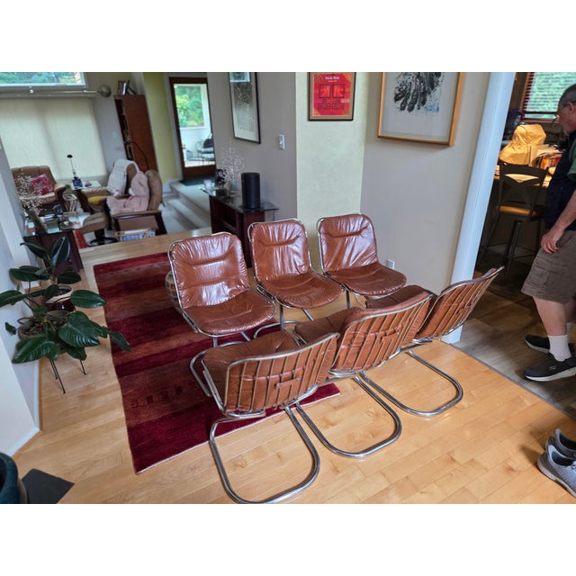 1970s Italian Mid-Century Modern Style Dining Room Chairs For Sale - Image 5 of 13