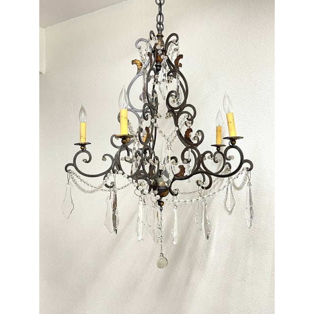 Vintage Iron Chandelier For Sale - Image 12 of 13
