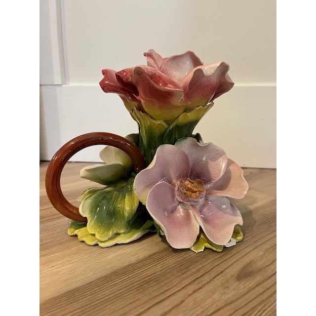 Vintage Capodimonte Floral Centerpiece. Beautiful colorful bouquet of flowers for your table. Handmade in Italy. Signed...