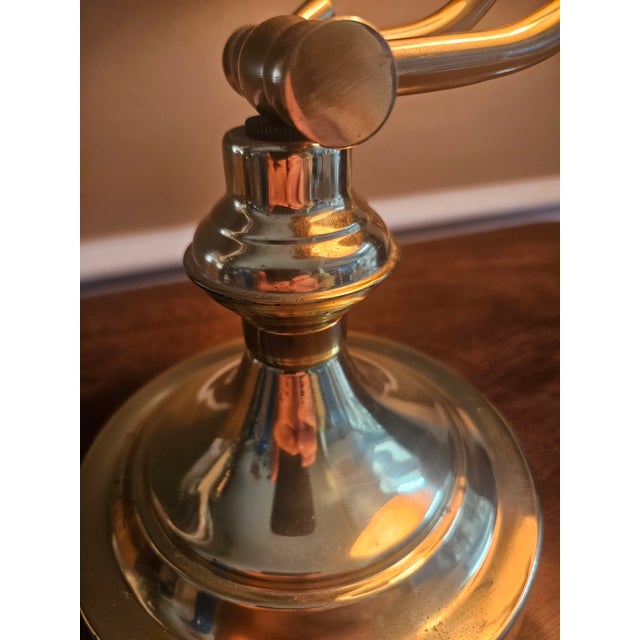 Metal Vintage Brass Adjustable Table Lamp With Classic Pineapple Shade For Sale - Image 7 of 12