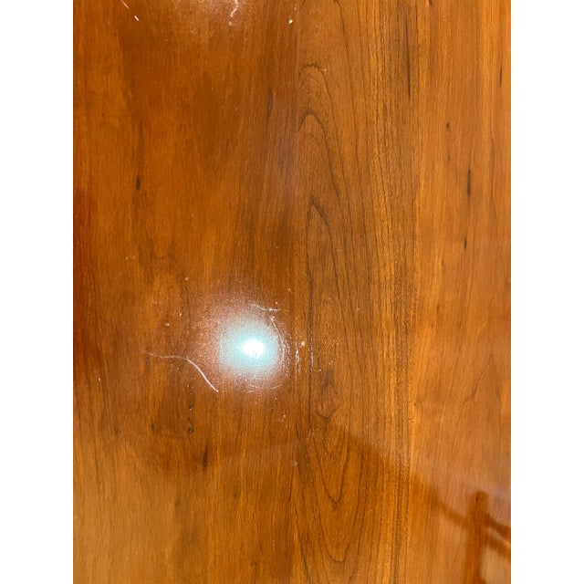 Southern Colonial Furniture Solid Wild Cherry Early American Non-Identical Set of 2 Side Tables For Sale - Image 10 of 12