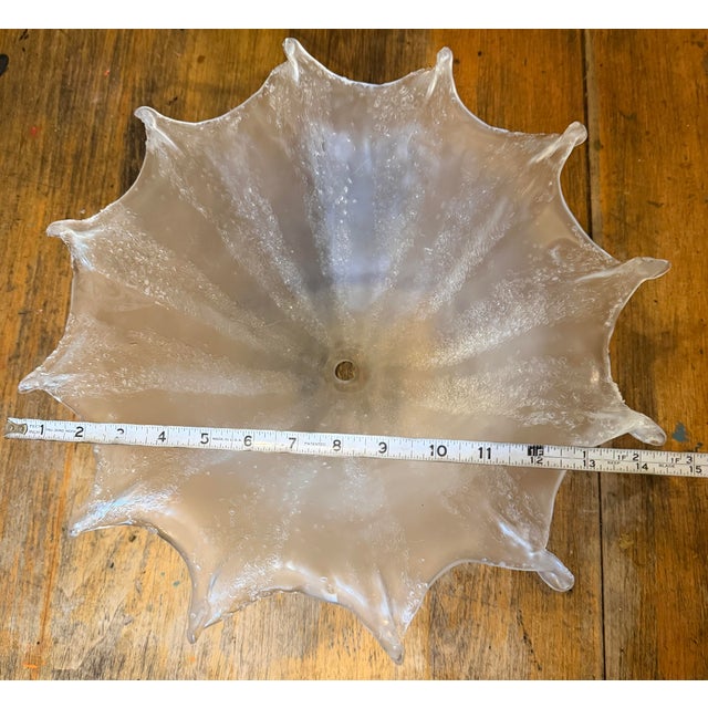 VTG Murano Glass Ceiling Pendant Light Globe Shade 1960s Barovier Venini 14.5” For Sale - Image 11 of 12