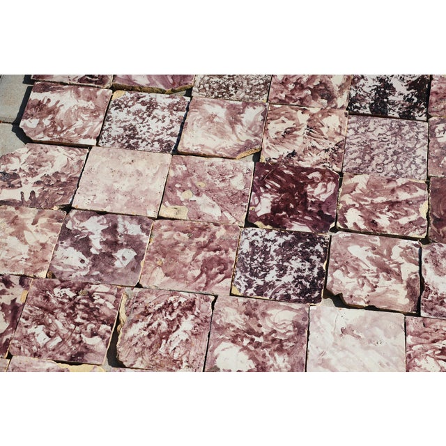 18th Century 18th Century Baroque Aubergine Spongeware Set of Ninety Tiles, Portuguese For Sale - Image 5 of 18