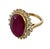 8.94 CTW Vintage Style No-Heat Burmese Ruby & Diamond Halo Ring 18k Yellow Gold, Size 7 For Sale In Washington DC - Image 6 of 12