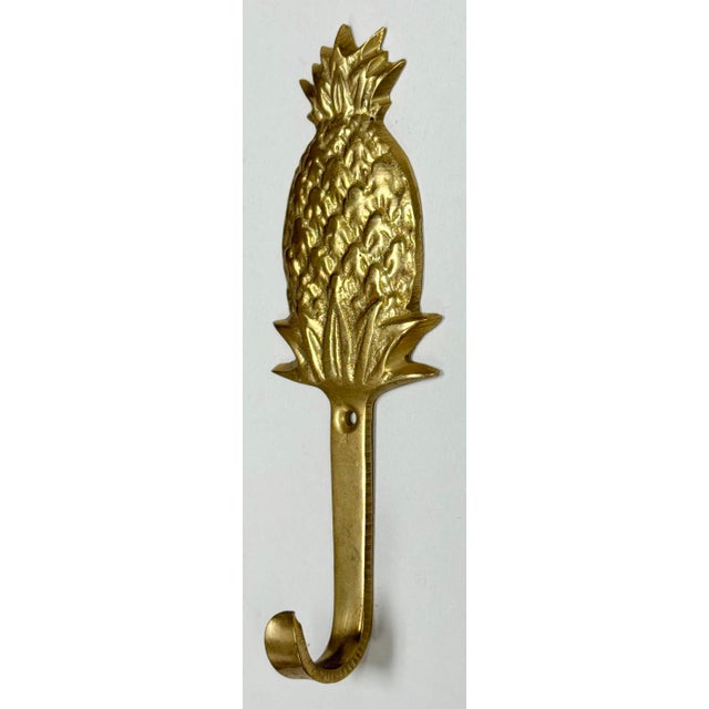 Vintage Brass Pineapple Wall Hook For Sale - Image 4 of 5