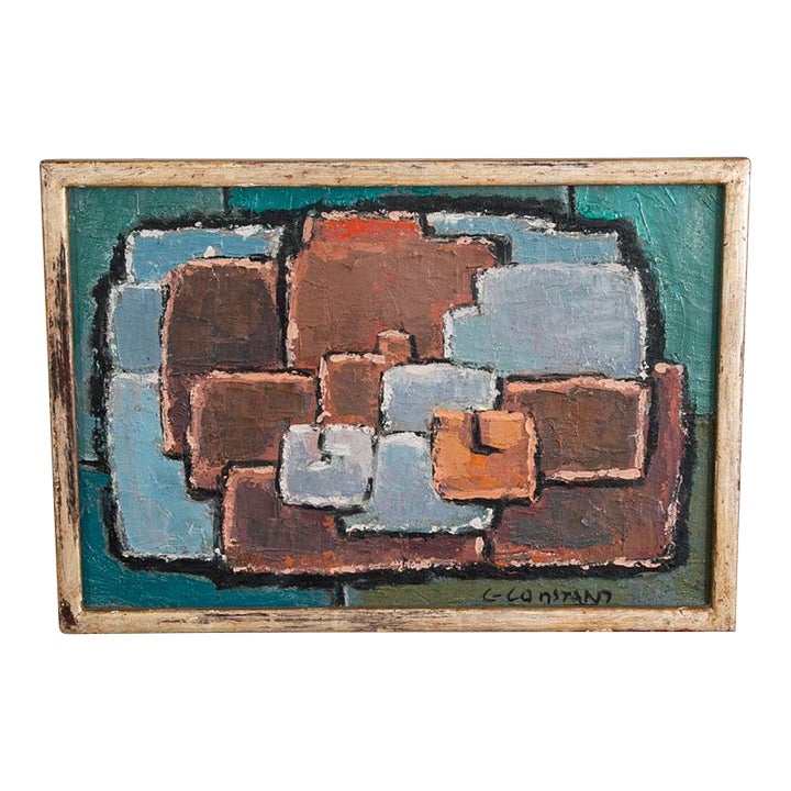 Mid Century Modern Oil Painting George Constant Art Abstract Original ...