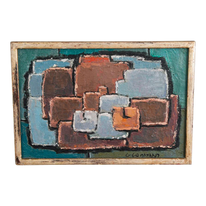 Mid Century Modern Oil Painting George Constant Art Abstract Original Signed '66