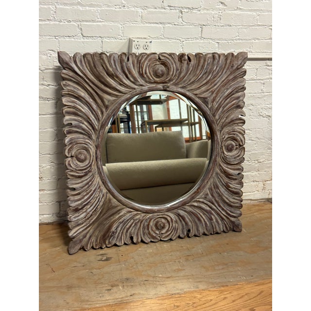 Heavily Textured Beveled Wall Mirror For Sale - Image 10 of 12