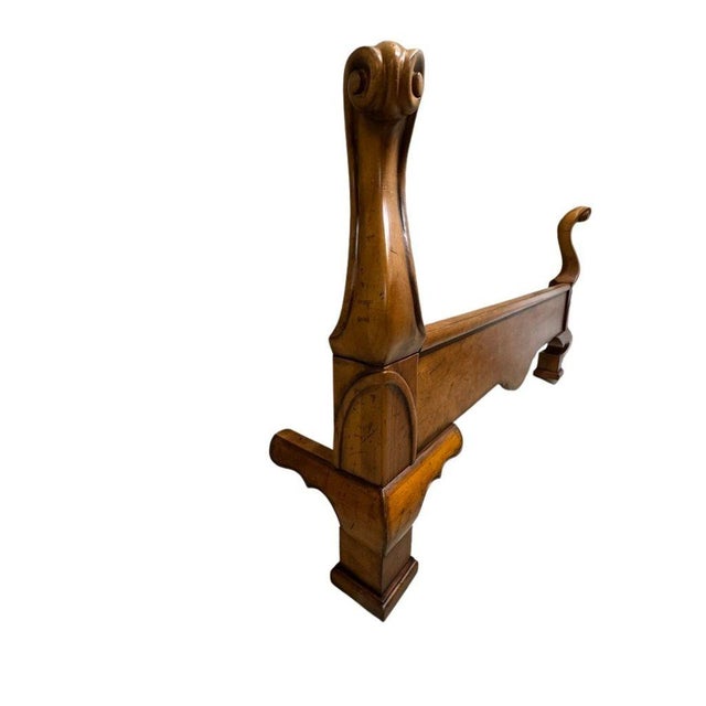 Wood 1990s Century Furniture Queen Size Bedframe With Attached Ruffled Skirt For Sale - Image 7 of 12