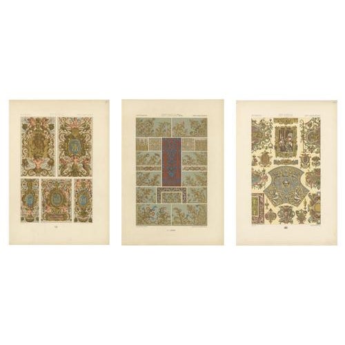 Albert Racinet, Renaissance Ornament Plates, 1873, Lithograph, Set of 3 For Sale - Image 9 of 9