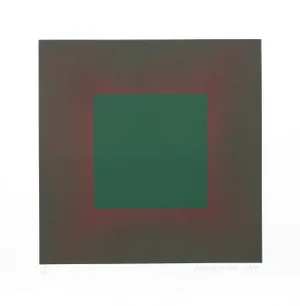 Autumn Suite (Green With Red), Richard Anuszkiewicz Intaglio Etching With Aquatint, Signed and Numbered in Pencil