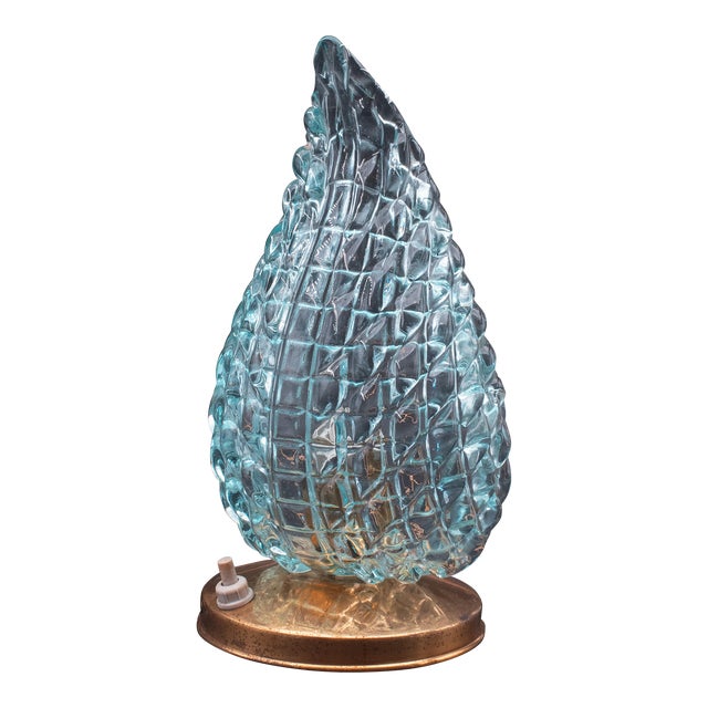 Table Lamp in Blue Murano Glass Vase for Barovier & Toso, 1960 For Sale