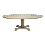 McKinnon & Harris “Albemarle" Round Outdoor Dining Table in Cast Aluminum, Attributed For Sale