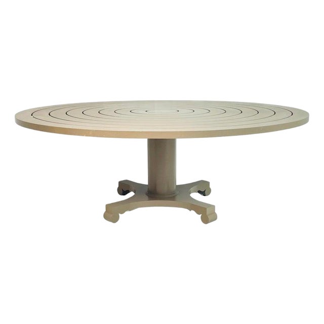 McKinnon & Harris “Albemarle" Round Outdoor Dining Table in Cast Aluminum, Attributed For Sale