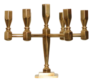 Vintage Swedish Brass 7-Arm Candelabra from Gusum