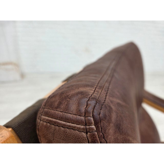 Swedish Leather and Bentwood Lounge Chair by Åke Fribytter, 1970s For Sale - Image 14 of 18