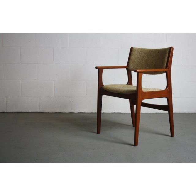 Mid-Century Modern Johannes Andersen Teak Captains Dining Chair For Sale - Image 3 of 7