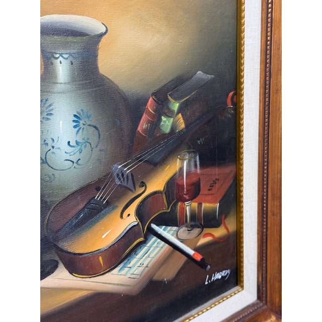 Late 20th Century L Habady Violin Still Life For Sale - Image 9 of 12