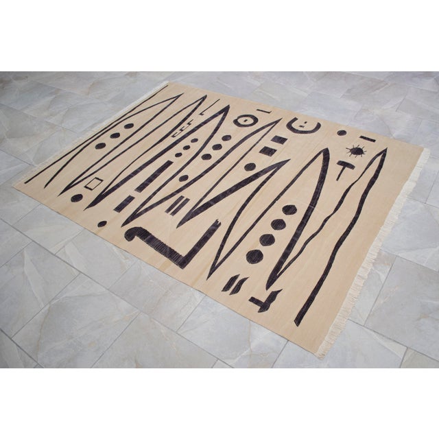 Paul Klee - Heroic Strokes of the Bow - Inspired Silk Hand Woven Area - Wall Rug 4′10″ × 6′7″ For Sale - Image 17 of 18