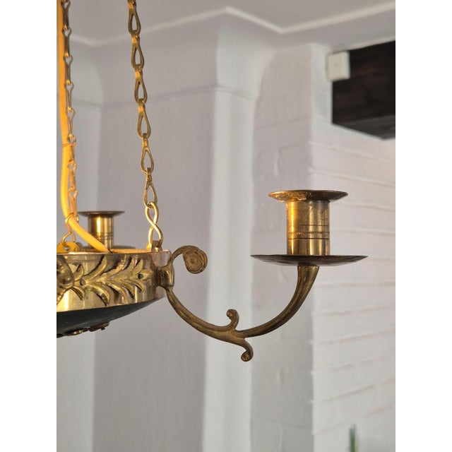 Pendant Light in Brass with Two Light Sockets, 1890s For Sale - Image 10 of 14