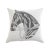 2020s Horse Head Charcoal Alpaca Pillow - Left-Facing For Sale - Image 5 of 5
