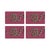 Serpent Raspberry Vegan Leather Rectangle Placemat, Set of 4 For Sale - Image 4 of 5