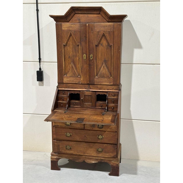 Antique Secretary Bookcase in Pine For Sale - Image 3 of 9