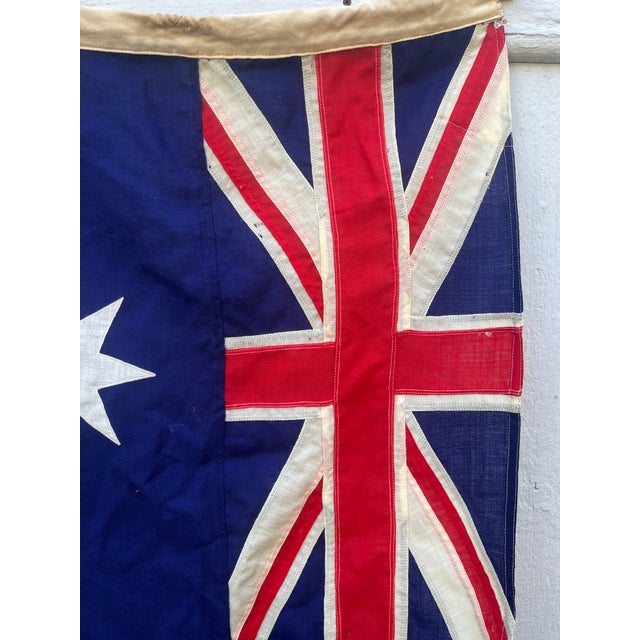 Nautical Vintage Australia Flag of Sewn Wool With Appliqué Stars For Sale - Image 3 of 5