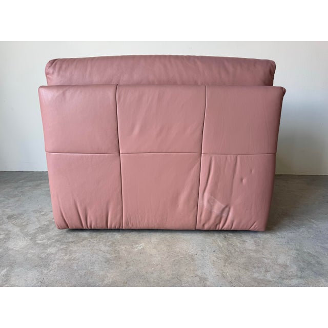 Animal Skin 1980s Italian Postmodern Salotti Natuzzi Pink Leather Lounge Chair/ Sold For Sale - Image 7 of 12