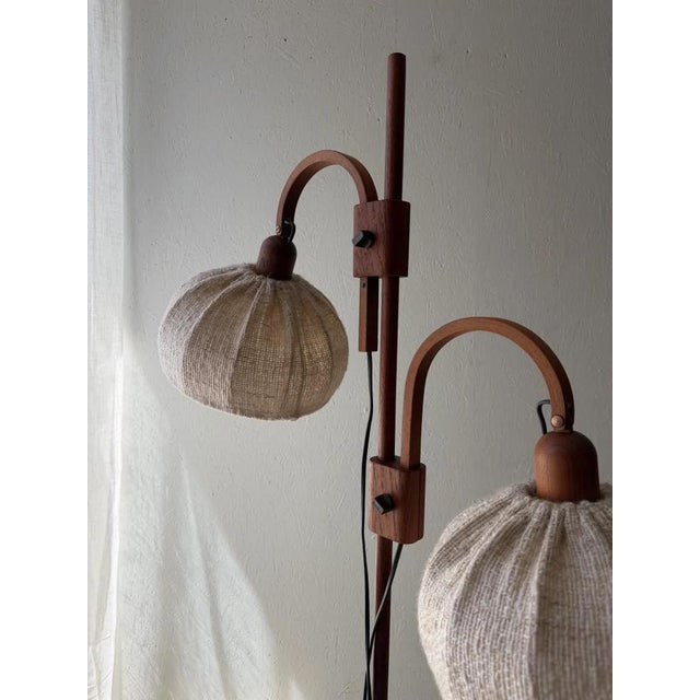 Double Adjustable Floor Lamp in Teak from Domus, 1960s For Sale - Image 6 of 10