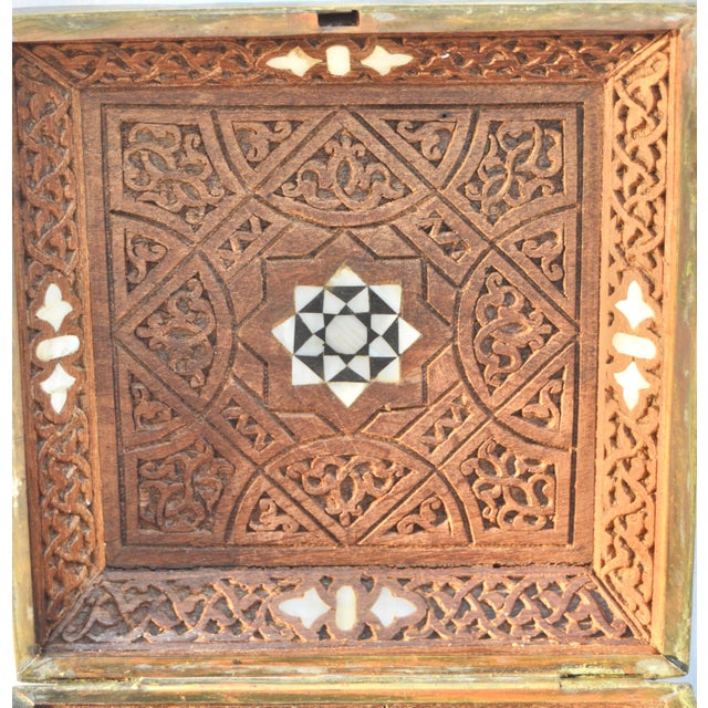 Late 19th Century Hand-Engraved & Inlaid Moorish-Calligraphy Brass Box For Sale - Image 10 of 10