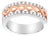 10K White and Rose Gold 1/3 Cttw Diamond Split Shank and Infinity Ribbon Band Ring (I-J Color, I1-I2 Clarity) - Size 8 For Sale