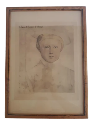 Late 19th Century "Eduard Prince of Wales" Portrait Print by Hans Holbein, Framed