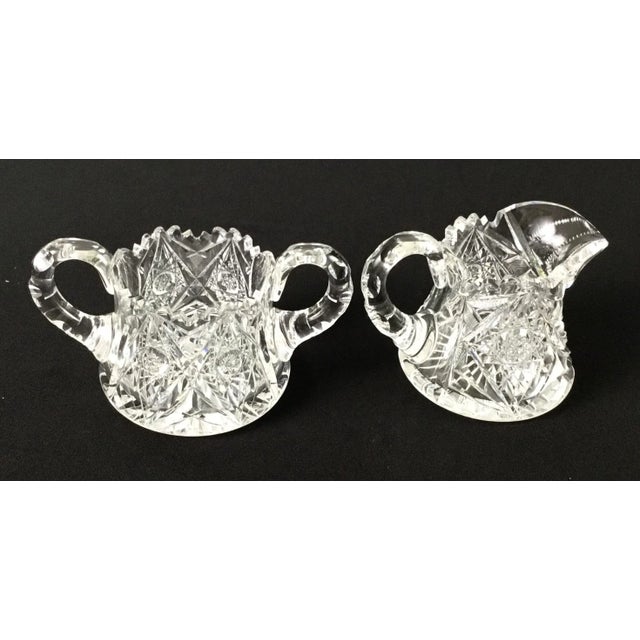 Late 19th Century Antique ABP-cut Glass Creamer and Sugar Set- 2 Pieces For Sale - Image 5 of 7