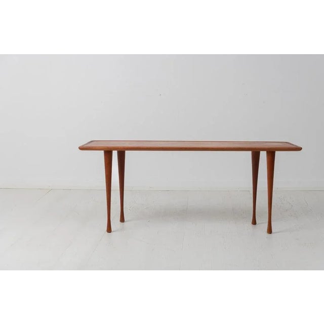 Scandinavian Modern Slender Danish Table in Teak, 1960s For Sale - Image 3 of 11