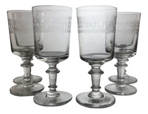Set of 6 Water/Wine Glasses, 19th Century, 1890s, Set of 6