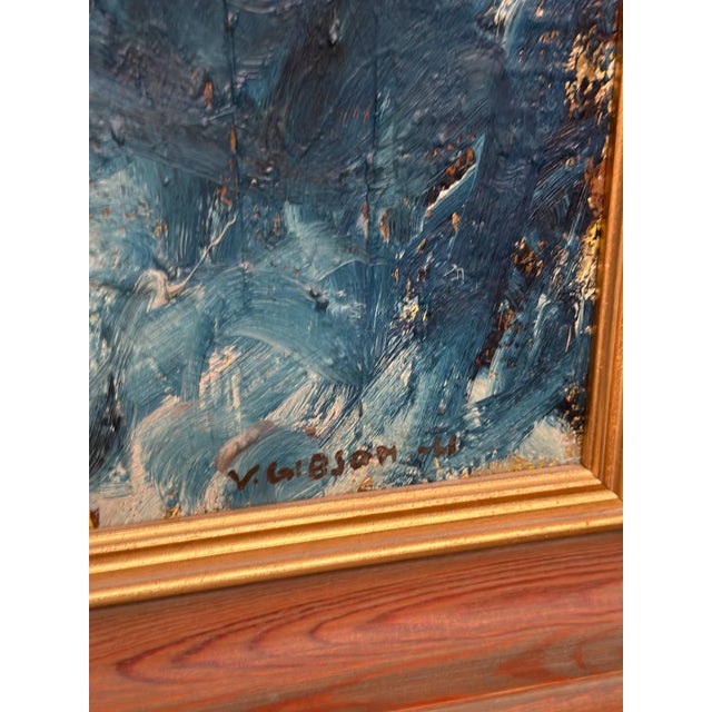 Valter Gibson, Composition, 1961, Oil on Canvas, Framed For Sale - Image 8 of 18