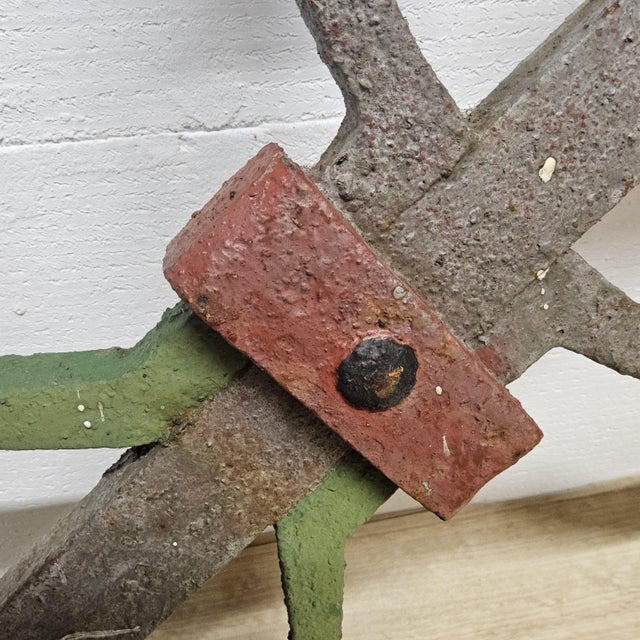 Green Antique English Victorian Wrought Iron and Metal Work Fence, 1890s For Sale - Image 8 of 18