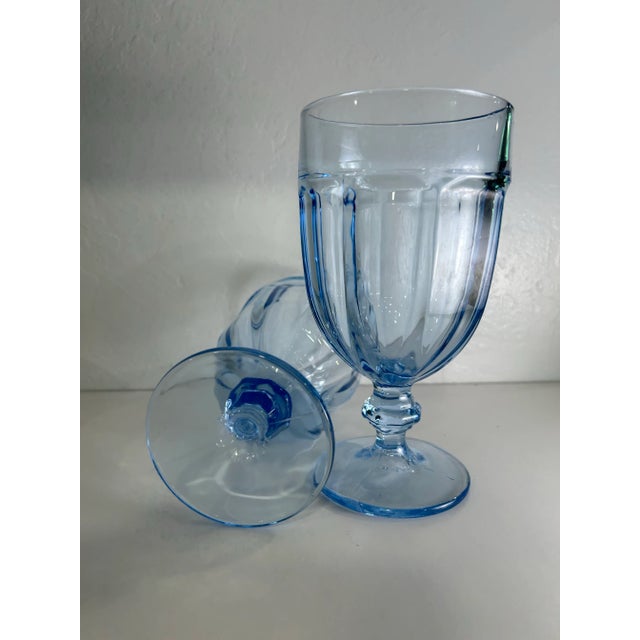 Pair of 1990s Gibraltar Misty Blue Iced Tea Glasses by Libbey Glass Company For Sale In Sacramento - Image 6 of 9