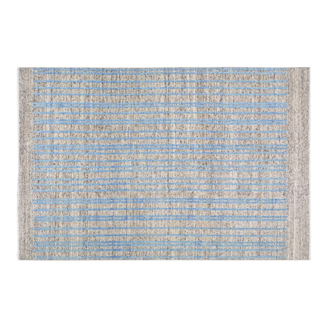 1990s Moroccan Hand Knotted Azilal Rug With Soft Hi-Low Texture,6'7"X10'1" For Sale
