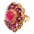 Bochic “Flamenco” Ruby & Fancy Multi Color Gems 18k Gold & Silver Cocktail Ring Size 9.5 For Sale